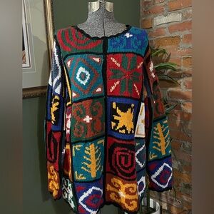 Vintage Abstract Checkered Knit